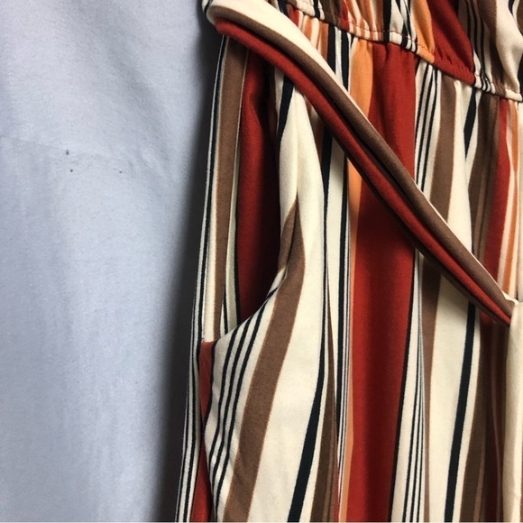 Whisper, wide leg, strapless, jumpsuit side pockets brown black cream orange red - Picture 4 of 8